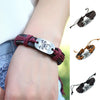 Skull Bone Leather Cuff Braided Wrap Bracelet