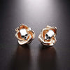 Skull Skeleton Flower Stud Earrings