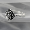 Romantic Skull Black Rose Engagement Ring
