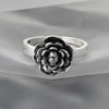 Romantic Skull Black Rose Engagement Ring