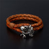 Double Layer Genuine Leather Skull Bracelets