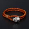 Double Layer Genuine Leather Skull Bracelets