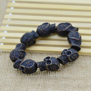 Punk Skull Beaded Charm Bracelet