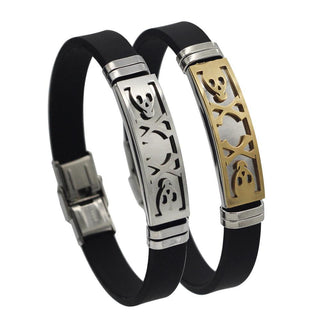 Silicone Stainless Steel Pirate Skull Bracelets