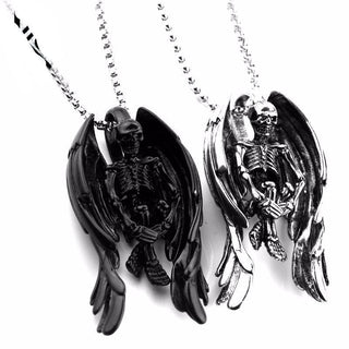 Skeleton Skull Wings Necklace - designfullprint