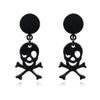Punk Rock Skull Round Magnetic Stud Earrings