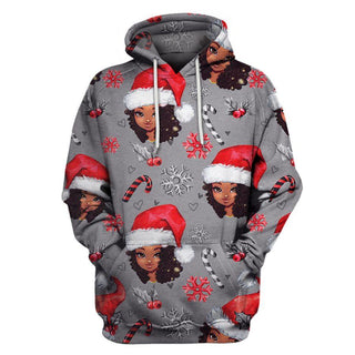 Black Pride Gray Christmas Black Girl Hoodie