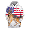 German Shepherd Dogs Under American Flag 3D HOODIE 03