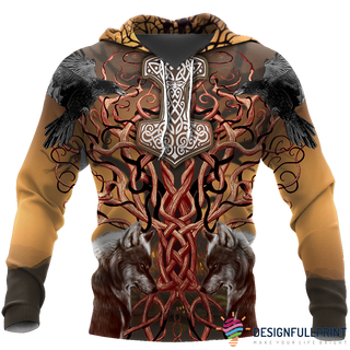 Gift For Viking Lover Gift For Wolf Lover Viking Wolf US Unisex Hoodie LN