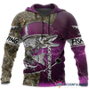 Fishing Gifts Northern Pike Fishing Purple US Unisex Size Hoodie LN