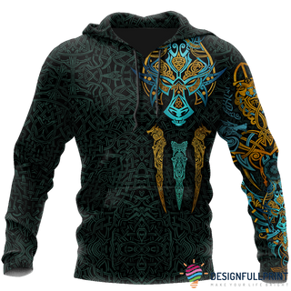 Gift For Viking Lover Viking Fenrir Black And Blue US Unisex Hoodie LN
