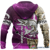 Fishing Gifts Northern Pike Fishing Purple US Unisex Size Hoodie LN