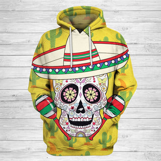 Cinco de Mayo Mexican 3D SKull Hoodie/ Long-Sleeve/ T-Shirt/ Tank/ Monokini 001