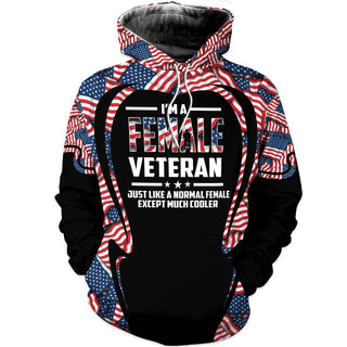 Gift For Veteran Lover Im A Female Veteran Personalized Unisex Hoodie