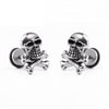 Black Braided Rope Leather Skull Bracelet