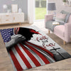 Gift For Christian Jesus American Flag rug
