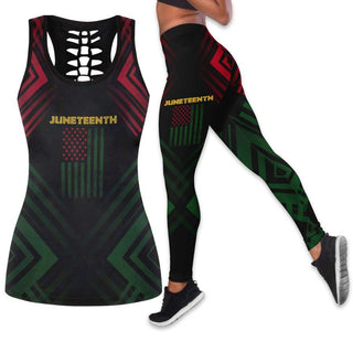 Black Pride Juneteenth Flag Tank Top And Leggings Set