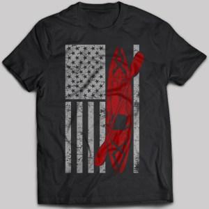 Kayak American Flag T-shirt - designfullprint