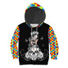 Skull Gift Autism Sugar Skull Girl Awareness Kid and Adult hoodie Autism Gift