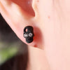 Black Punk Skull Head Stud Earrnigs