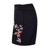 Flower Embroidery Black Skirt - designfullprint