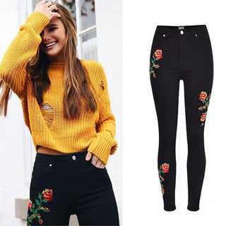 High Waist Mujer Black Skinny Jeans