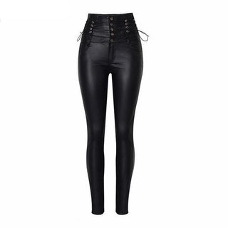 High Waist Sexy Faux Leather Trousers
