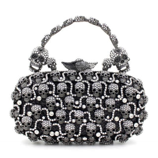 Skull Crystal Clutch Bag - designfullprint