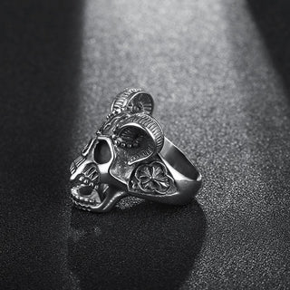 Vintage Biker Gothic Goat Skull Rings