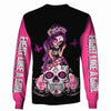 Skull Gift Pink Awareness Ribbon Sugar Skull Breast Cancer Awareness Zipup Pullover Hoodie T-Shirt Sweatshirt