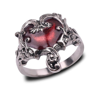 Alloy Punk Vintage Gothic Heart Ring