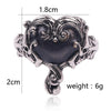Alloy Punk Vintage Gothic Heart Ring