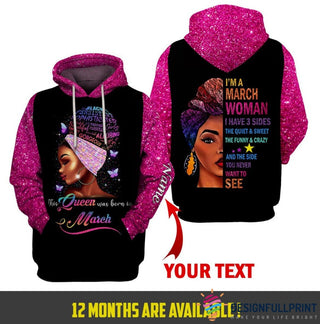 Black Pride Multi Month  Black Queen This Queen Was Born In Personalized Unisex Hoodie HG Black And Proud 365