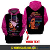 Black Pride Multi Month  Black Queen This Queen Was Born In Personalized Unisex Hoodie HG Black And Proud 365