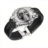 Skull Biker Leather Bracelet Bangles - designfullprint
