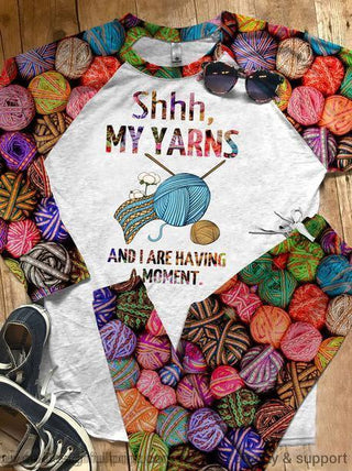 Gift For Mom Shh My Yarn And I Are Having Moment Pajamas Adult