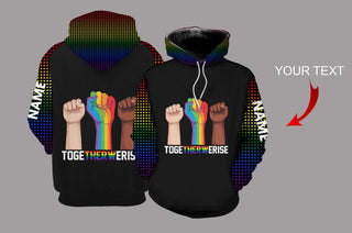 Pride Gift For LGBT LGBT Together We Rise Personalized US Unisex Size Hoodie