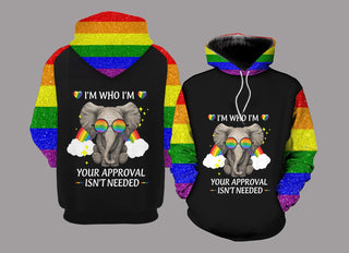 Gift For Elephant Lover Pride Gift For LGBT LGBT Little Elephant US Unisex Size Hoodie