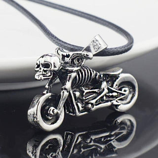 Skeleton Motorcycle Pendant Necklace