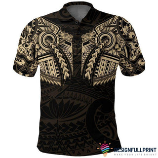 Gift For Wolf Lover Gift For Dragon Lover Maori Tattoo Wolf Dragon Polo Shirt NHD
