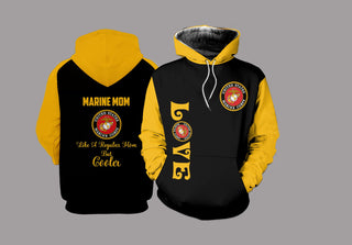 Gift For Mom Marine Mom Personalized US Unisex Size Hoodie