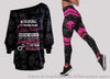 Warning I Belong To My Mechanic Husband Off Shoulder Long Sleeve Top and Leggings Set