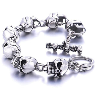 7 Skulls Gothic Punk Bracelet