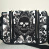 Skulls Roses Black & White Waterproof Shoulder Cross Bag - designfullprint