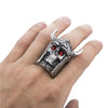 Demon Knight Skull Red Eyes Ring