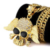 Black Eyes Ghost Wings Skull Head Hip Hop Pendant Necklace