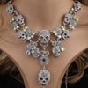 Metal Skull Pendant Crystal Chokers - designfullprint