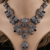 Metal Skull Pendant Crystal Chokers - designfullprint