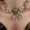Metal Skull Pendant Crystal Chokers - designfullprint