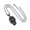Black Gun Plated Metal Big Skull Pendant - designfullprint